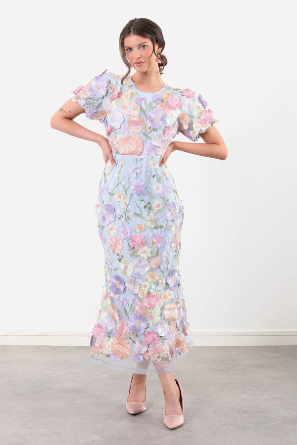 Marc Angelo Floral Dress MA81218 Blue