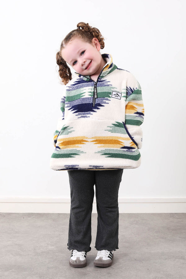 The snuggle Kid's Fleece in Blue Abstract