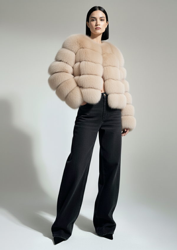 Pixie Daisy Fur Jacket PD85533 Stone