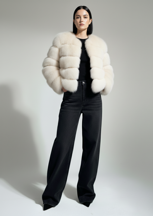 Pixie Daisy Fur Jacket PD85533 Cream
