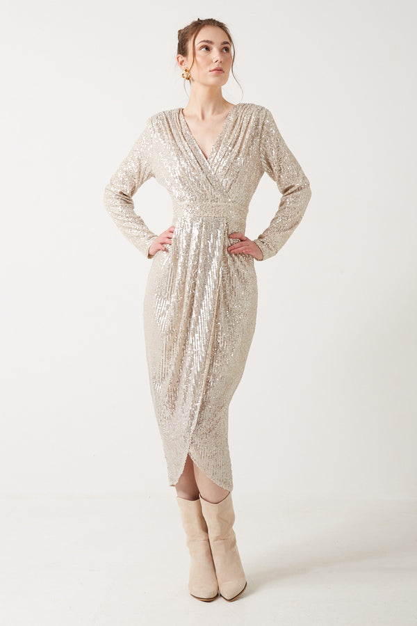 Marc Angelo Sequin Midi Dress