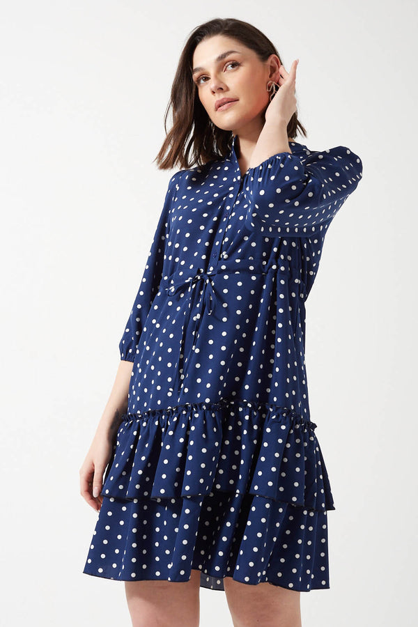 Pixie Daisy Ana Ruffle Hem Short Dress