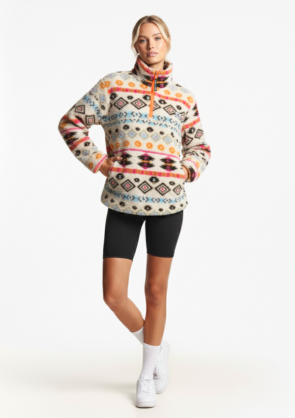 The Trek fleece in Hot Pink Aztec US45508