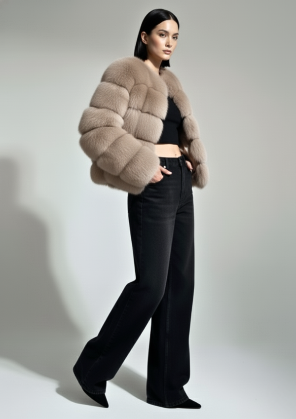 Pixie Daisy Fur Jacket PD85533 Mocha