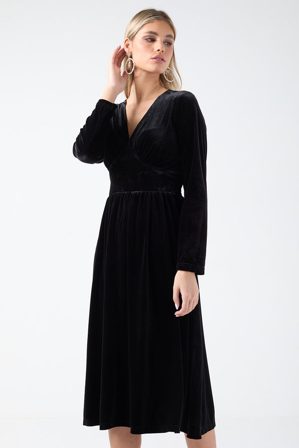 Marc Angelo Wrap Front Dress MA81188 BLK