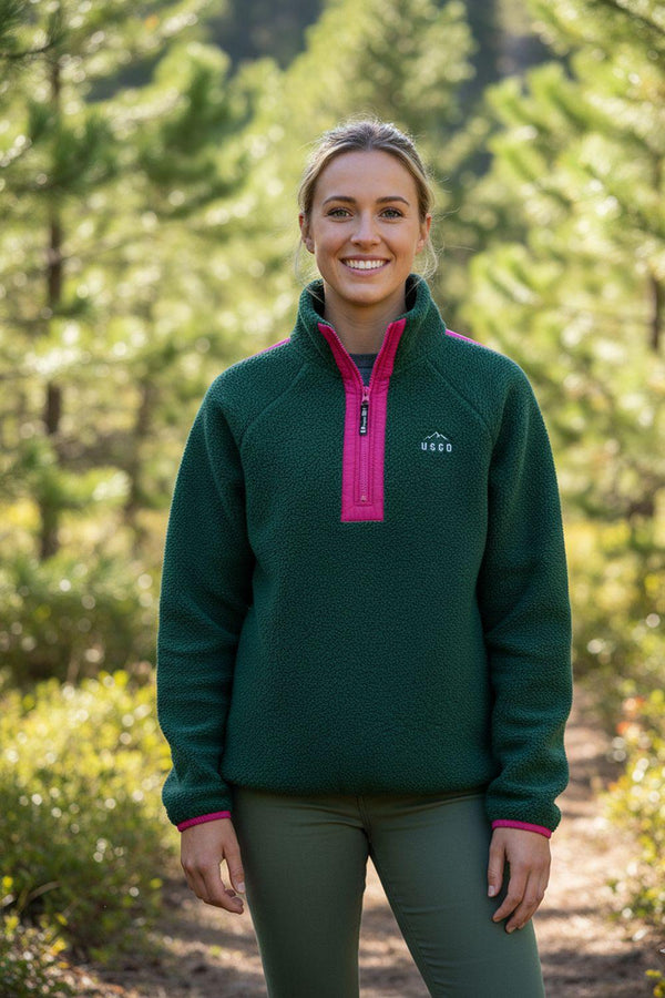Horizon Fleece in Green/pink Contrast US45519