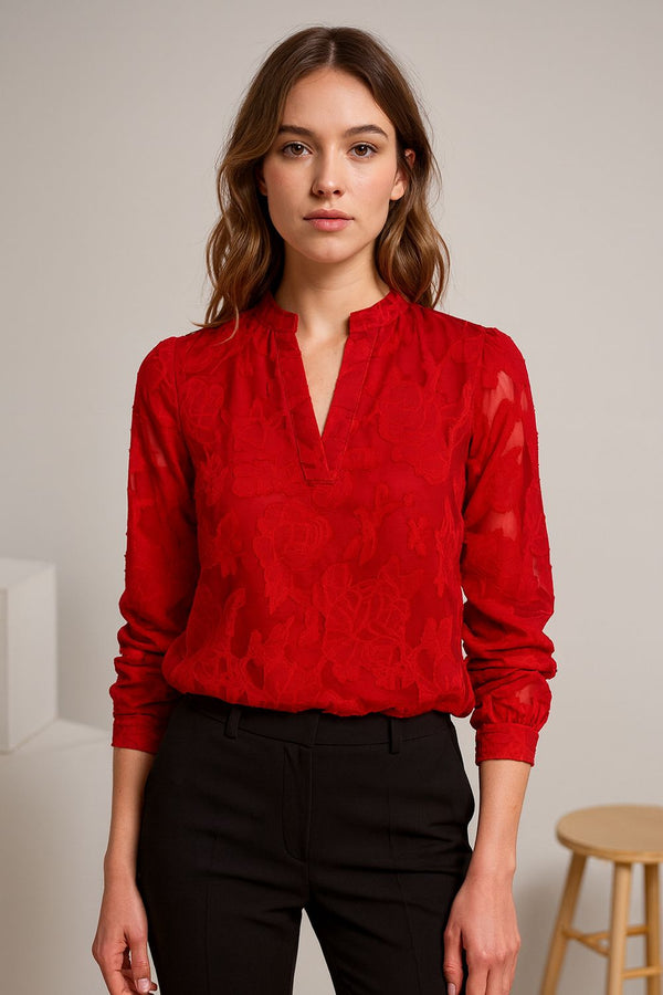 MA821612 long Sleeve Top in Red