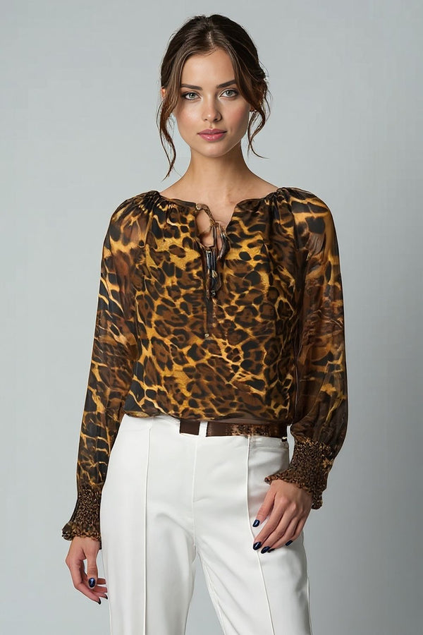 MA821666 D349 Leopard long Sleeve Top
