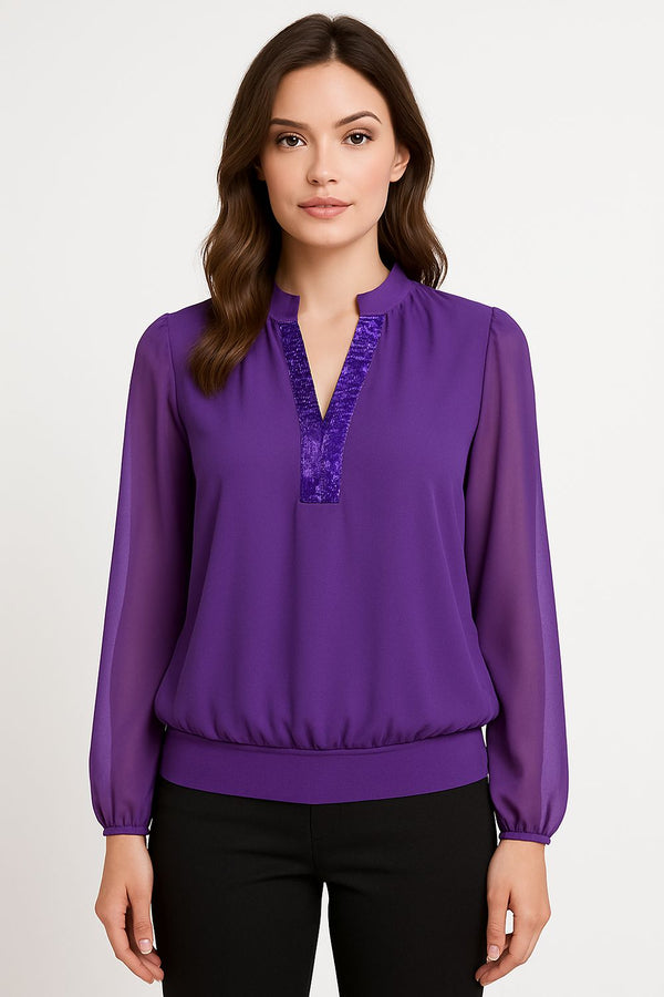 MA82293 Long Sleeve Top In Purple