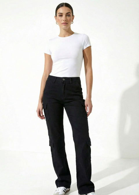 CARGO PANTS US1802 BLACK