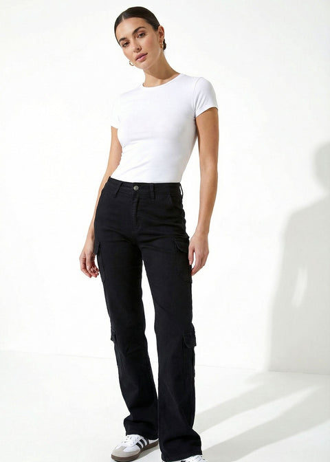 CARGO PANTS US1802 BLACK