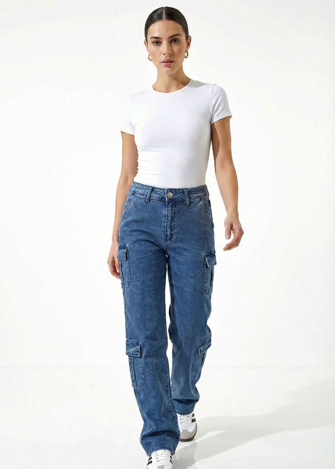 CARGO PANTS US1802 BLUE - Marc Angelo