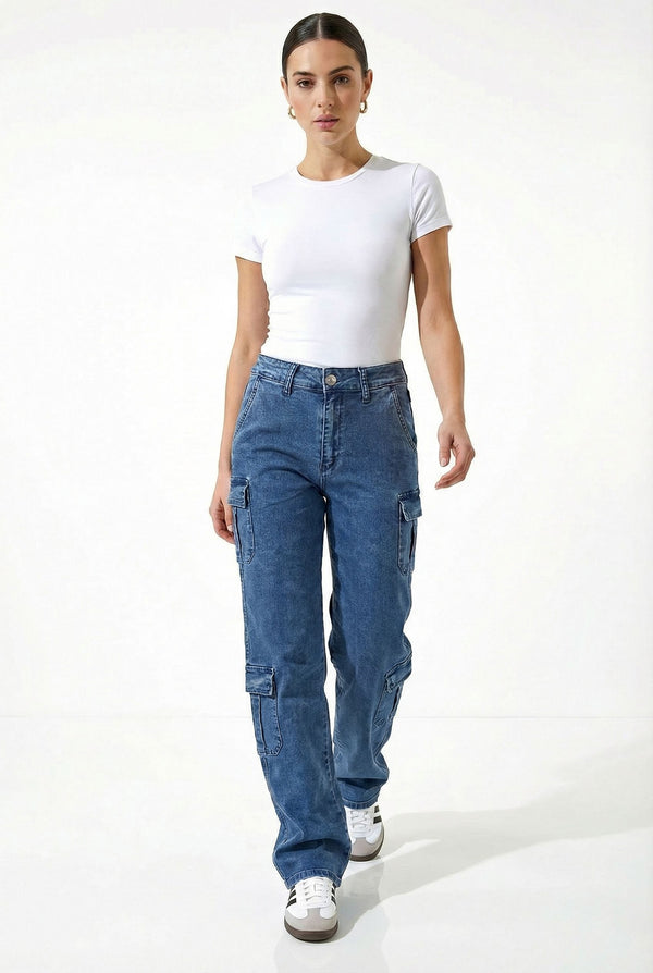 CARGO PANTS US1802 BLUE - Marc Angelo