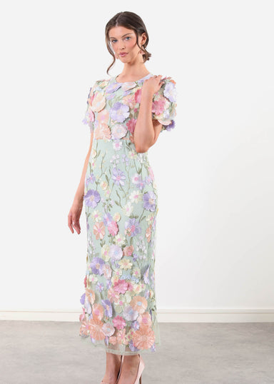 Marc Angelo Floral Dress MA81218 Green