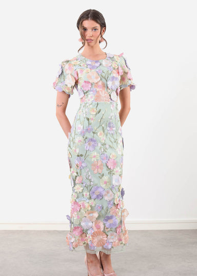 Marc Angelo Floral Dress MA81218 Green