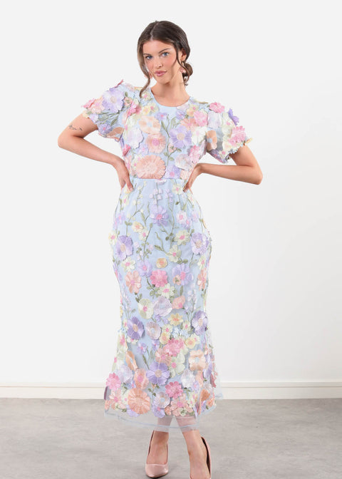 Marc Angelo Floral Dress MA81218 Blue