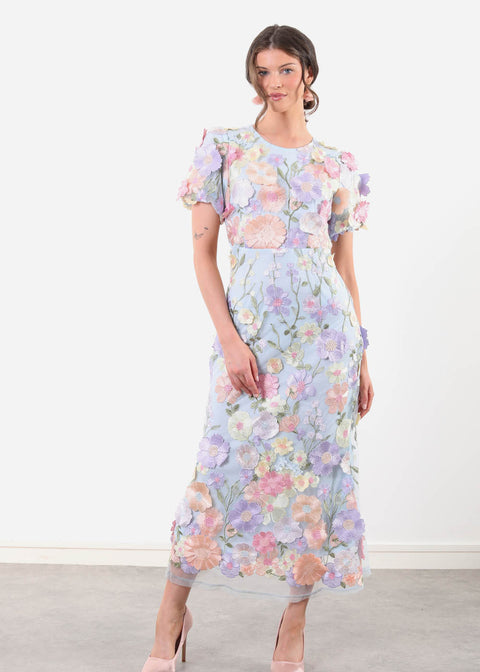 Marc Angelo Floral Dress MA81218 Blue