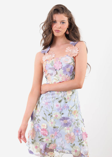 Marc Angelo Floral mini Dress MA81222 Blue