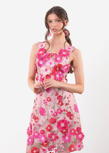 Marc Angelo Floral mini Dress MA81222 Pink