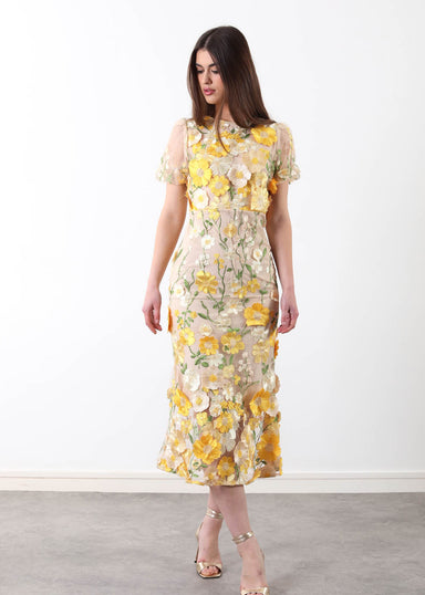 Marc Angelo Floral Dress MA81218 YELLOW