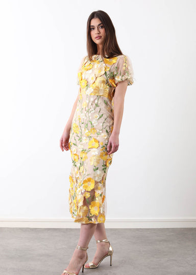 Marc Angelo Floral Dress MA81218 YELLOW