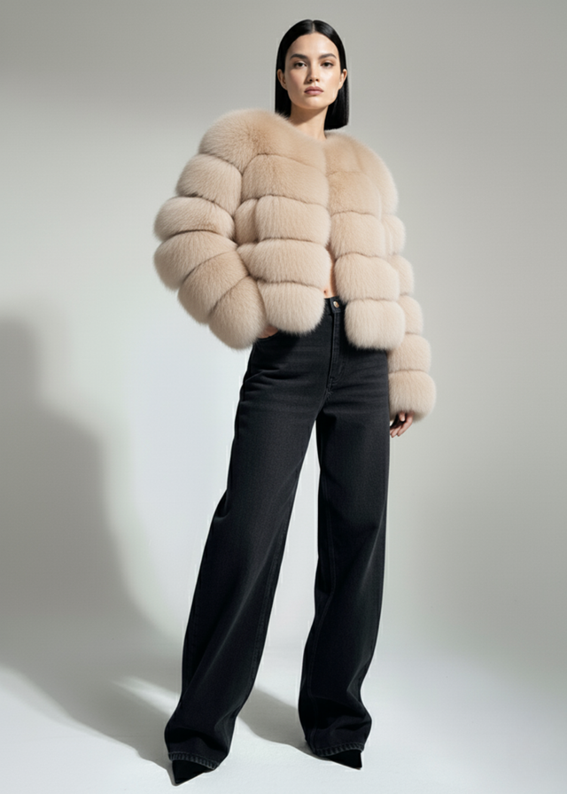 Pixie Daisy Fur Jacket PD85533 Stone