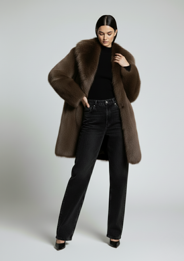 MARCANGELO FUR COAT MA85536 BROWN