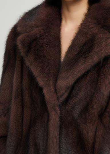 MARCANGELO FUR COAT MA85535 BROWN