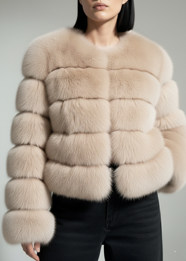 Pixie Daisy Fur Jacket PD85533 Stone