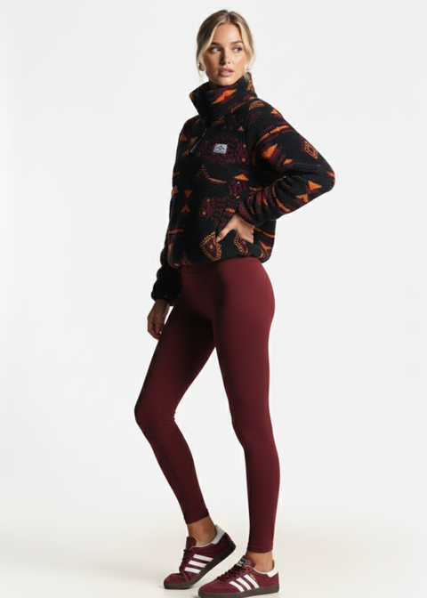 The Trek fleece in Burgundy Aztec US45508
