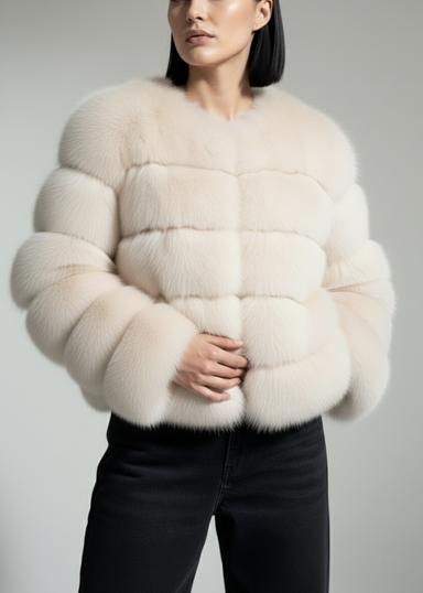Pixie Daisy Fur Jacket PD85533 Cream