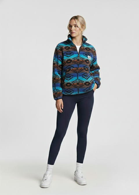 The Trek fleece in Blu Aztec US45508