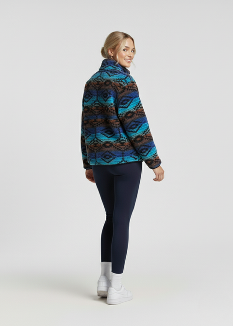 The Trek fleece in Blu Aztec US45508