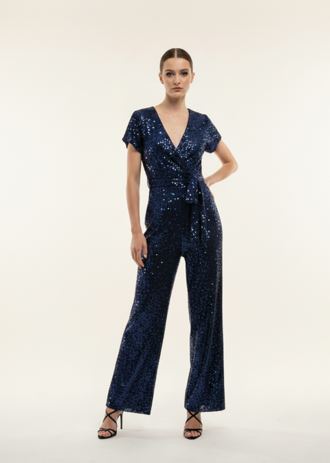 Marc Angelo SEQUIN JUMPSUIT MA58100 NAVY