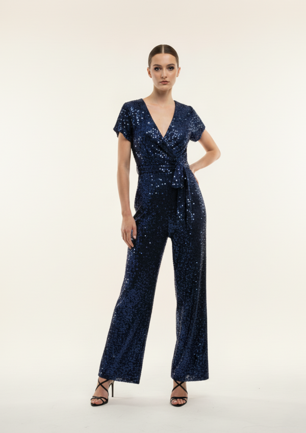 Marc Angelo SEQUIN JUMPSUIT MA58100 NAVY