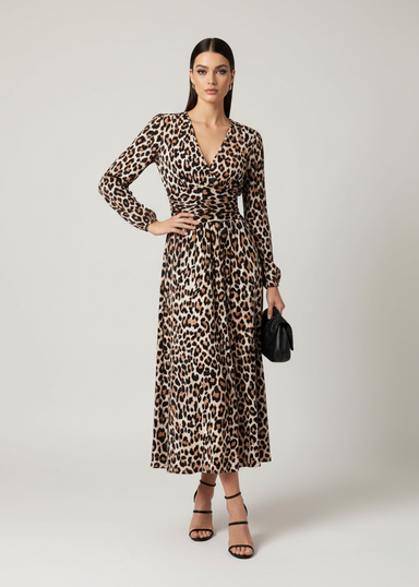 Marc Angelo Midi Dress  MA81344 Leopard