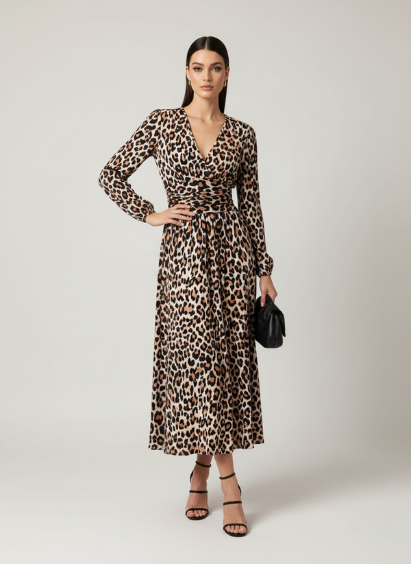 Marc Angelo Midi Dress  MA81344 Leopard