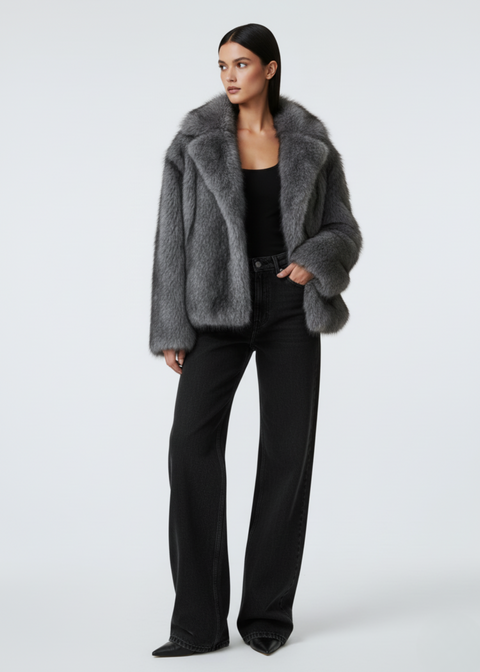 MARCANGELO FUR COAT MA85535 GREY