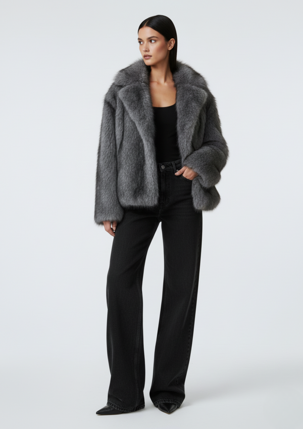 MARCANGELO FUR COAT MA85535 GREY