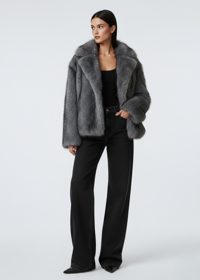 MARCANGELO FUR COAT MA85535 GREY