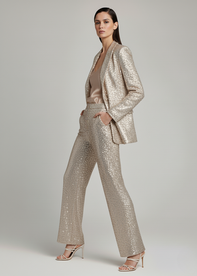 Marc Angelo Sequin Blazer MA35105 CHAMPAGNE
