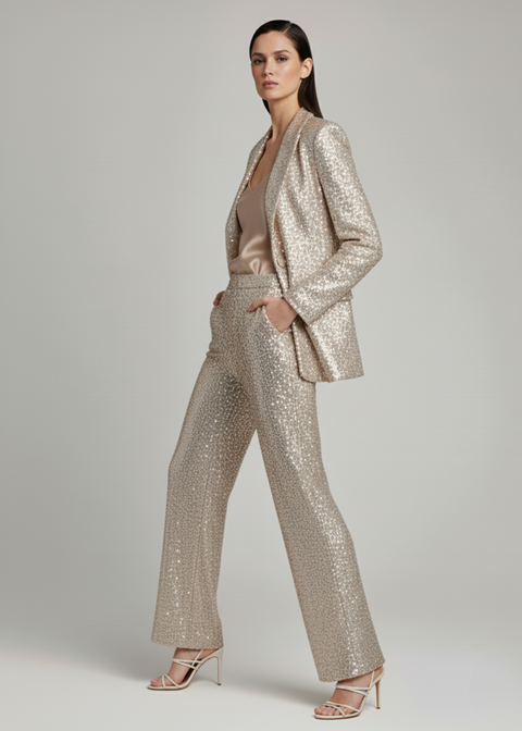 Marc Angelo Sequin Blazer MA35105 CHAMPAGNE
