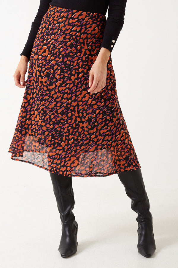 Marc Angelo Leopard A-Line Skirt