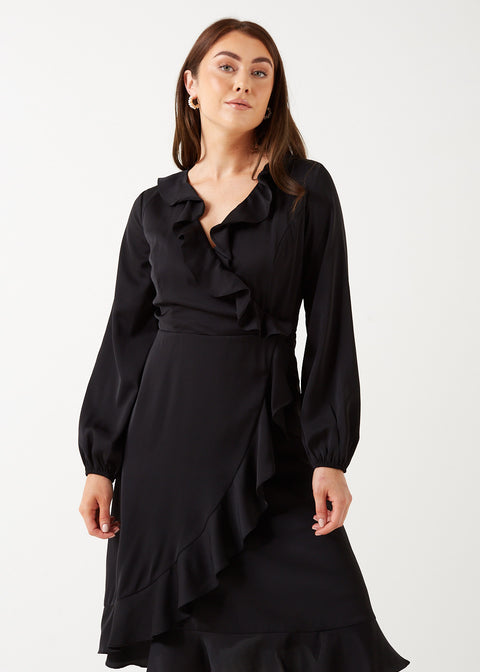 Marc Angelo Ruffle Neckline Dress