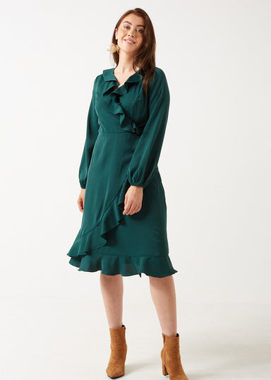 Marc Angelo Ruffle Neckline Dress