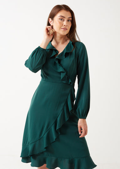 Marc Angelo Ruffle Neckline Dress