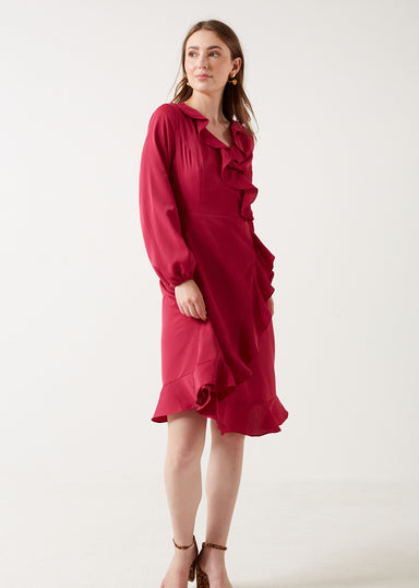 Marc Angelo Ruffle Neckline Dress