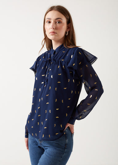 Marc Angelo Ruffle Shoulder Top