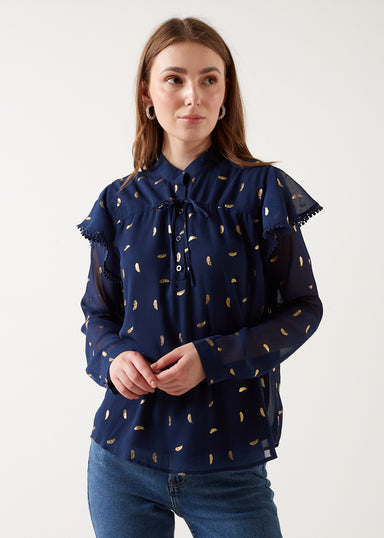 Marc Angelo Ruffle Shoulder Top