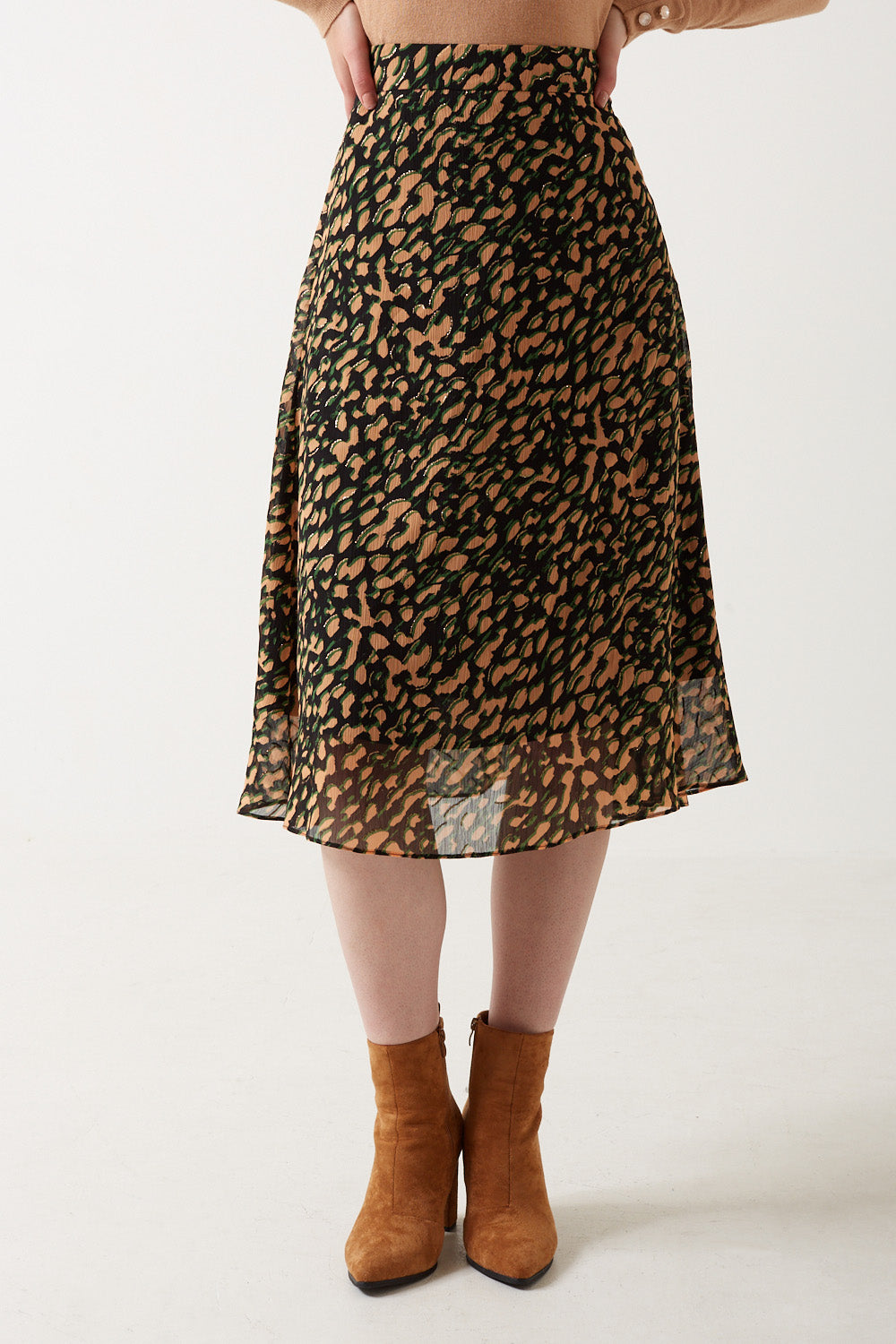 Animal print midi skirt 08 cheap